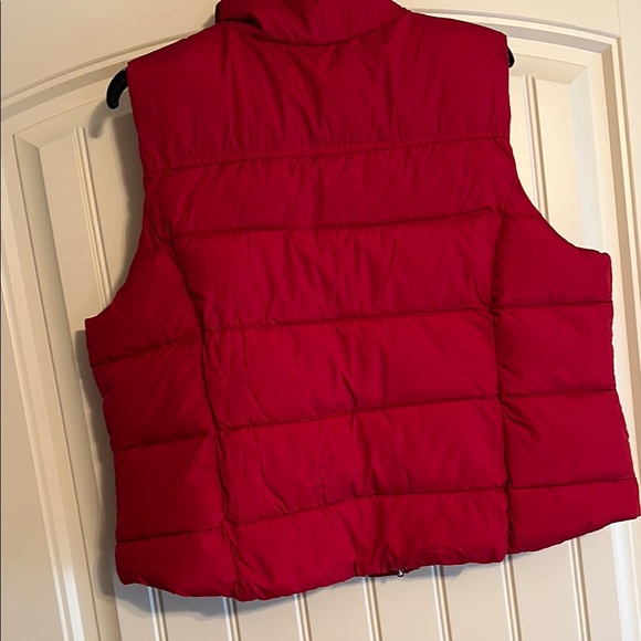 Red Puffer Vest with Toggle Buttons - Picture 3 of 8